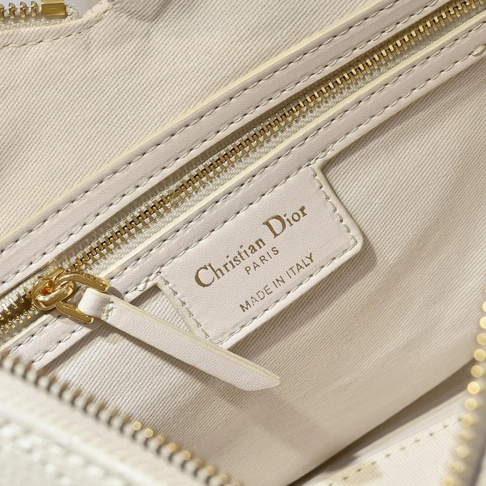 Stylish Gold Embroidered Calfskin Shoulder Bag