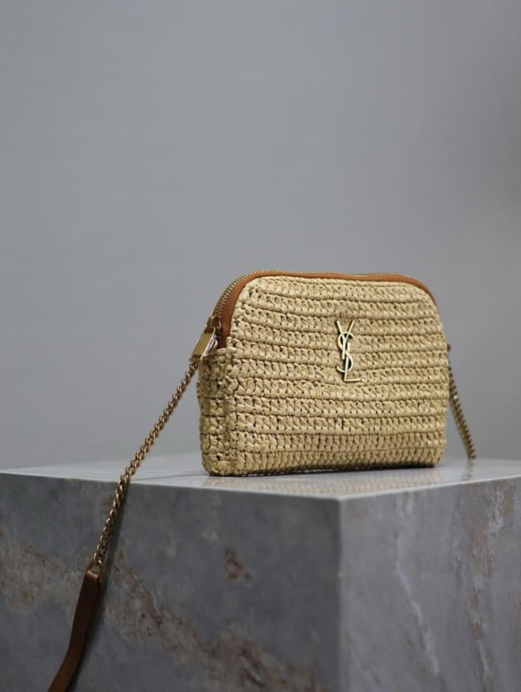 Modern Elegant Woven Leather Top Handle Bag Red 19x13x3.5cm