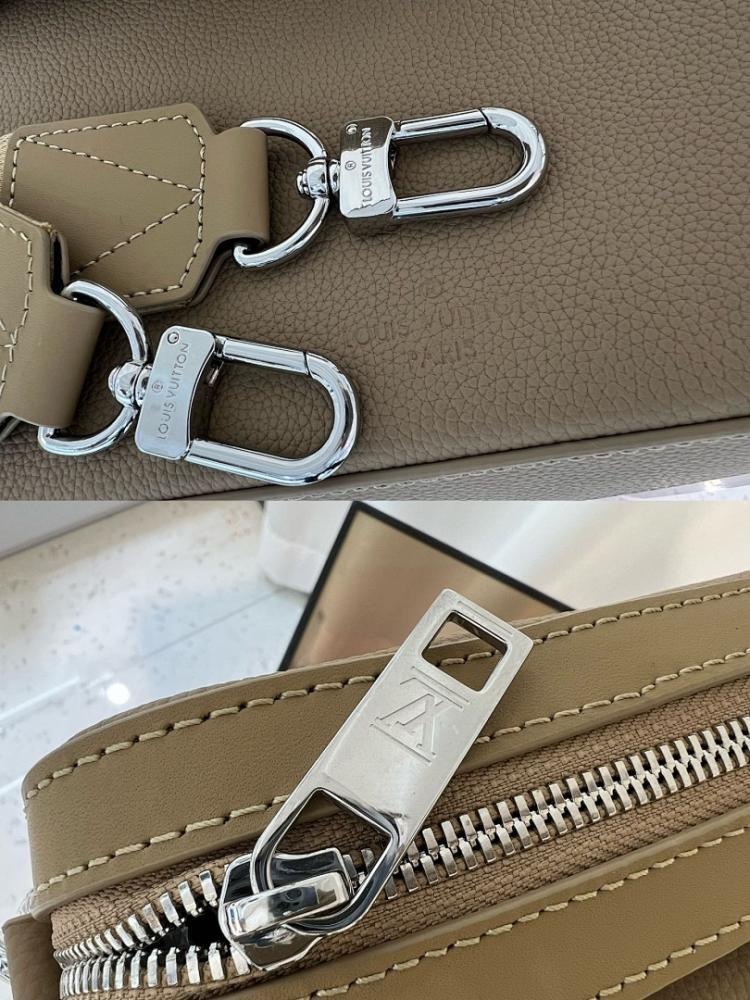 Stylish Refined Leather Crossbody Bag 23.5x18x7cm