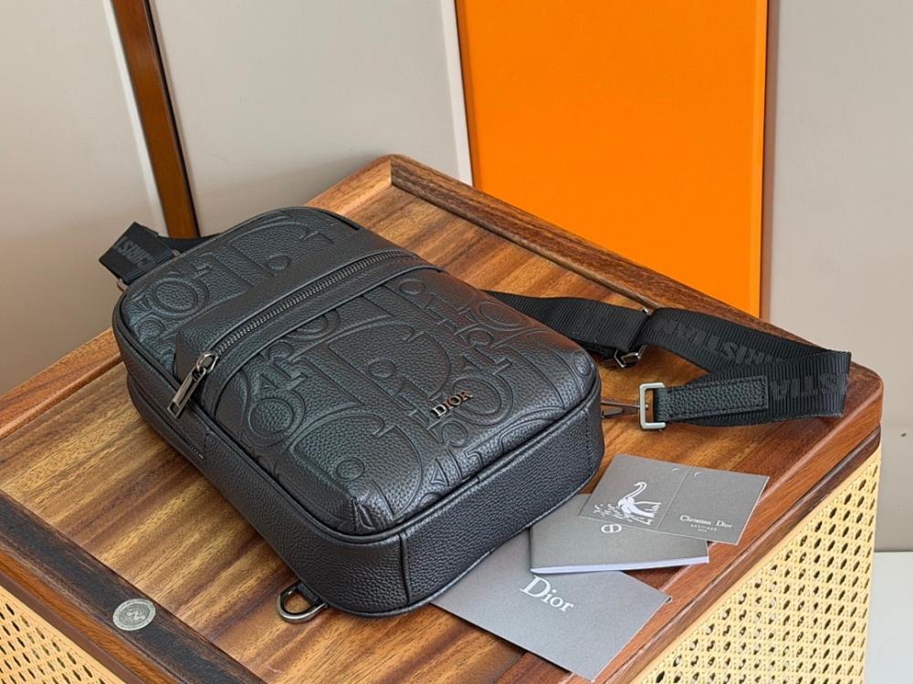Modern Black Calfskin Crossbody Bag