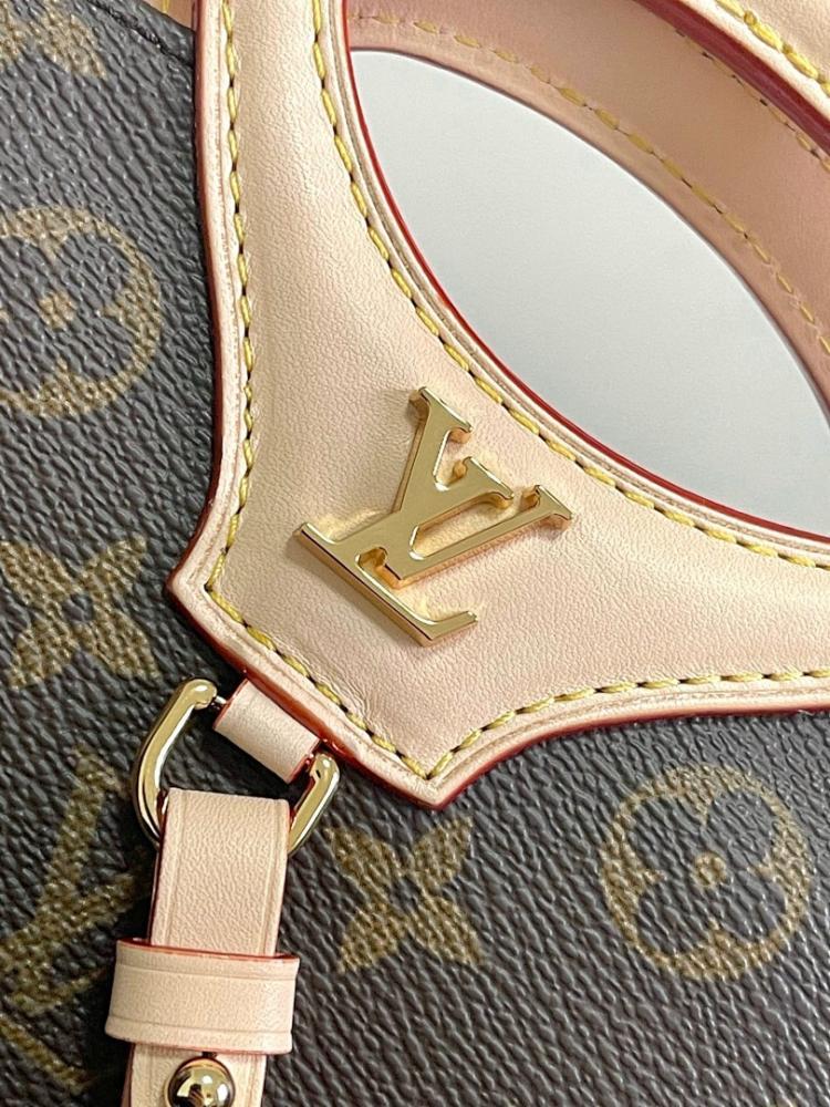 Stylish Monogram Leather Bucket Bag