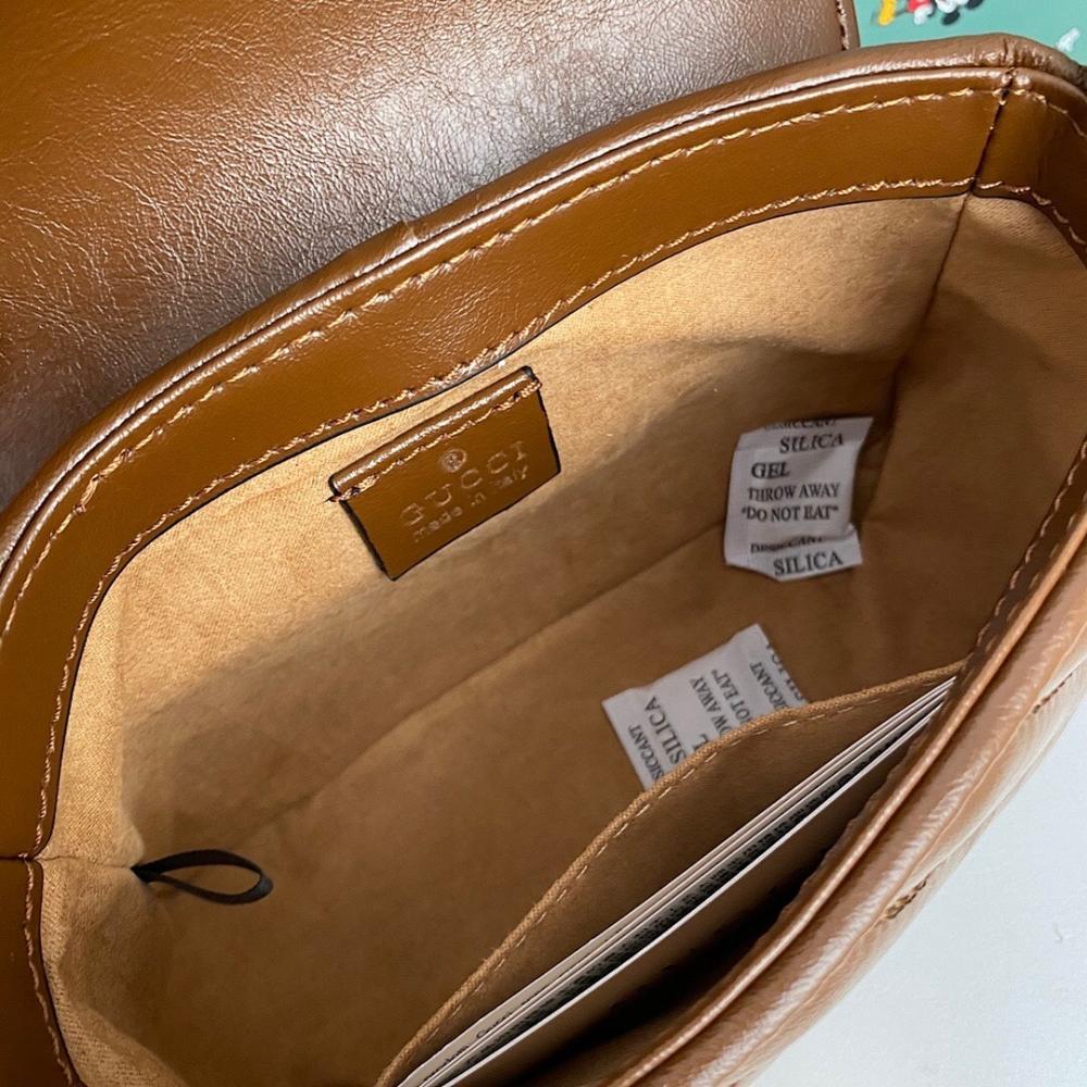 Alma Brown Quilted Leather Top Handle Bag 21x15.5x8cm