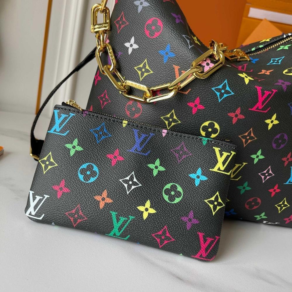 Stylish Gold Leather Shoulder Bag 38x33x10cm
