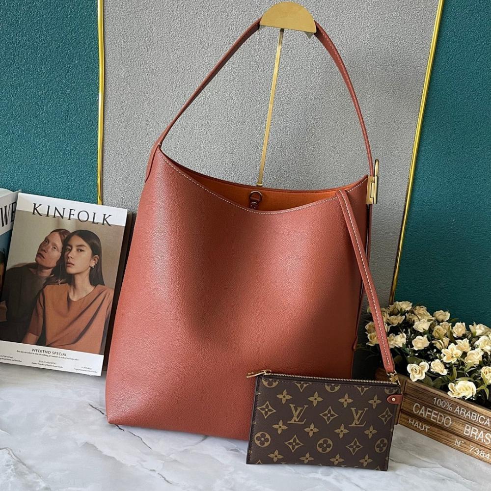 Classic Refined Monogram Leather Hobo Bag 31x35x18cm