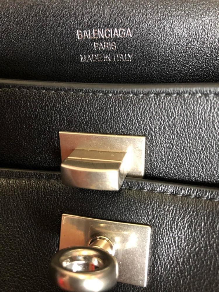 Luxury Stylish Black Leather Bag 29x20x10cm