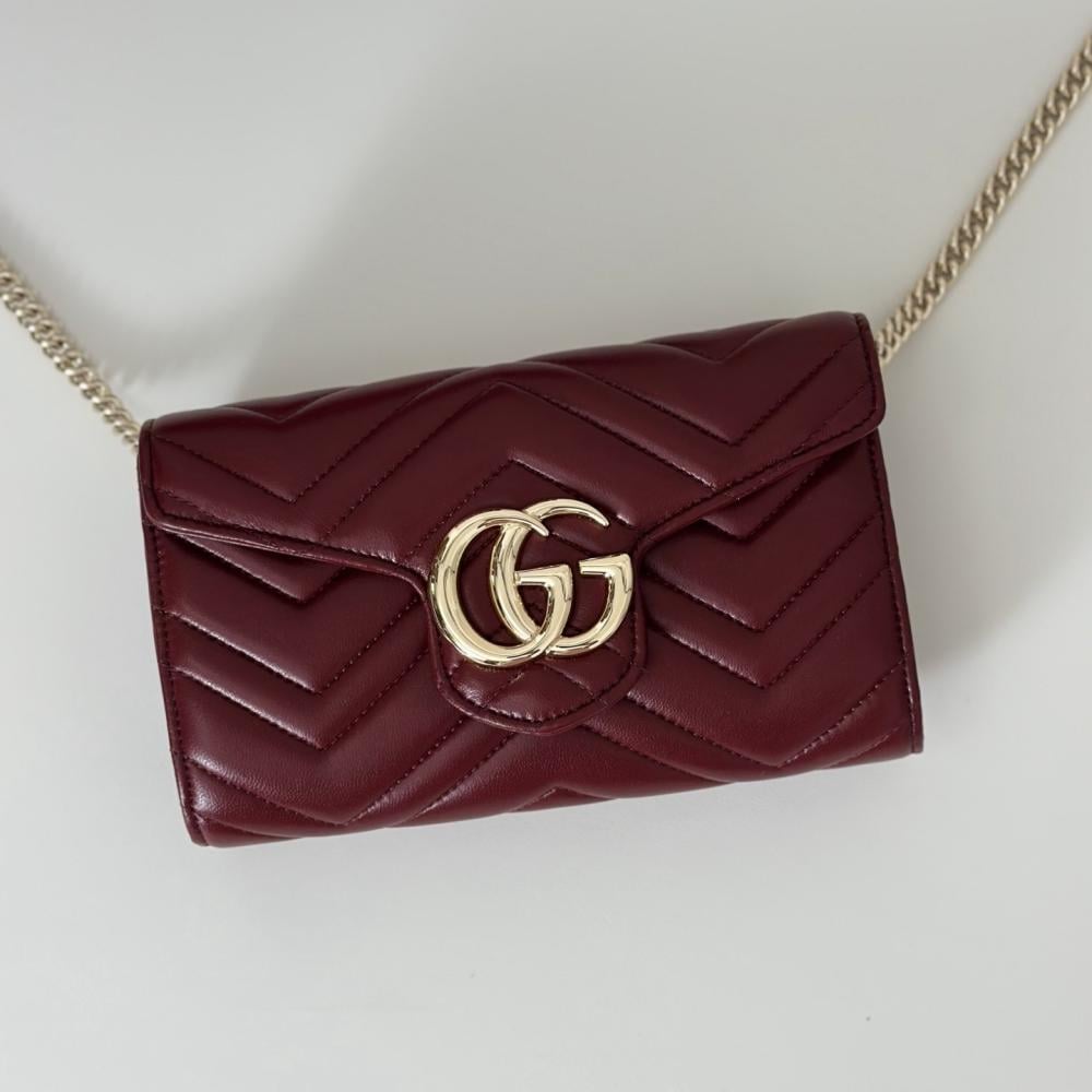 Lambskin Shoulder Bag Burgundy