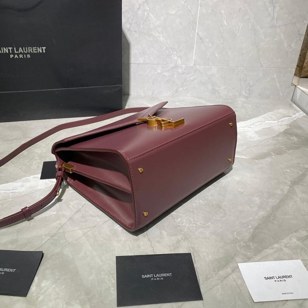 Luxury Brown Leather Top Handle Bag
