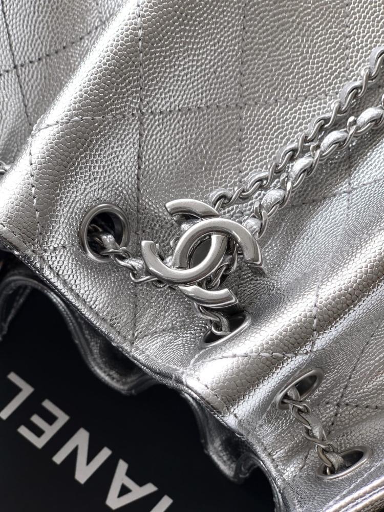 Gold Leather Bucket Bag Style 1198887056