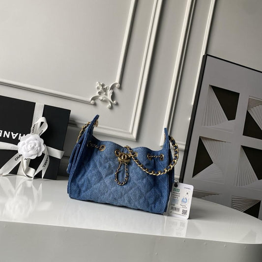 Gold Denim Hobo Bag Style 1034311151