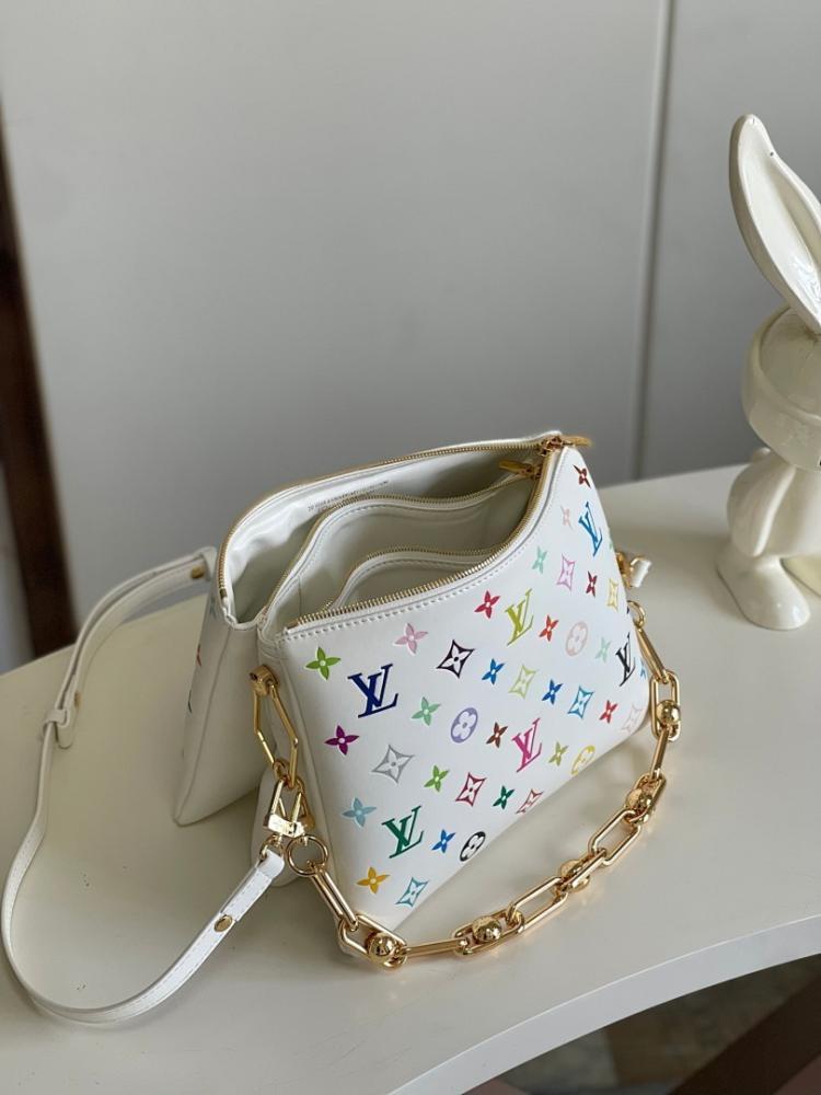 Classic Refined Monogram Leather Shoulder Bag 26x20x12cm