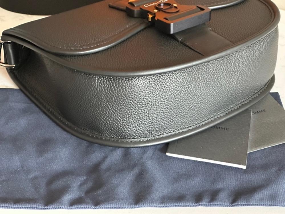 Classic Modern Black Printed Leather Shoulder Bag Black/Beige 28x22x7cm
