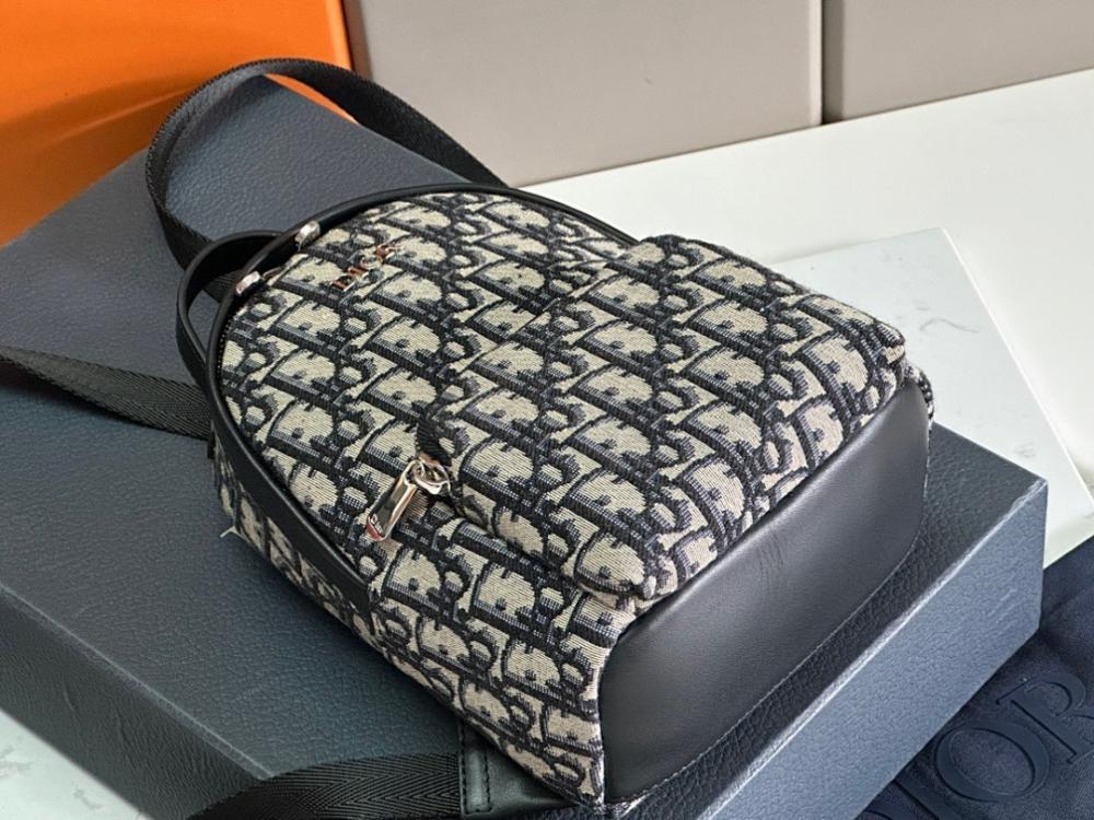 Modern Luxury Black Printed Leather Backpack