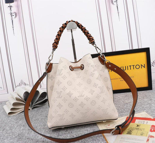 Classic Luxury Woven Calfskin Bucket Bag