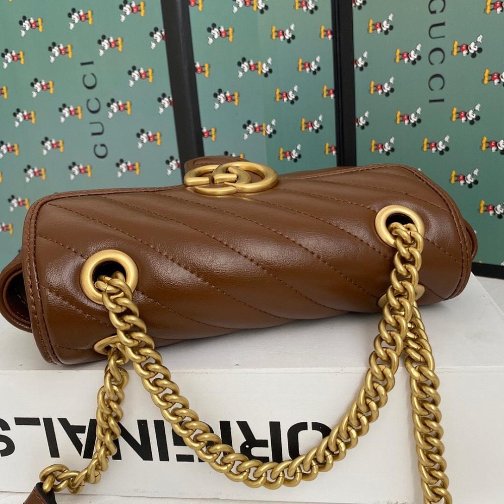 Alma Brown Quilted Leather Top Handle Bag 22x14x6cm
