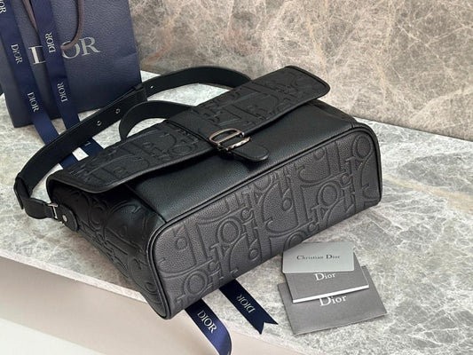 Classic Black Calfskin Crossbody Bag