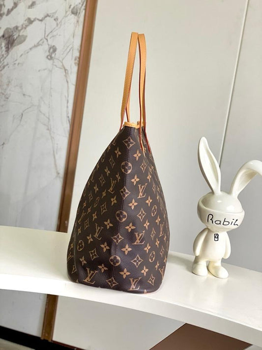 Modern Italian-Inspired Monogram Leather Top Handle Bag 60x38x23cm
