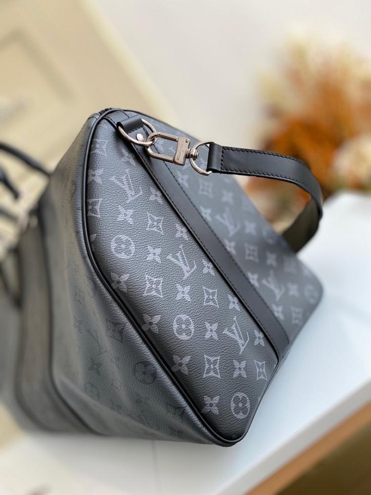 Stylish Refined Black Shoulder Bag Black/Silver 50x29x22cm