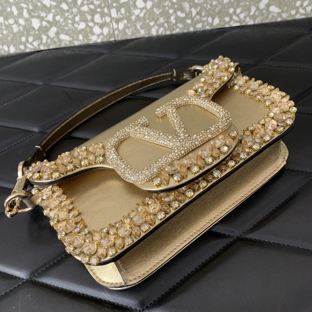 Crystal-Embellished Shoulder Bag
