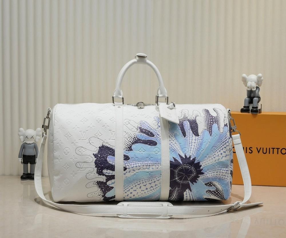 Stylish White Leather Travel Bag