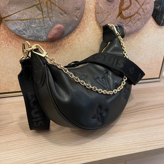 Modern Brown Quilted Leather Crossbody Bag