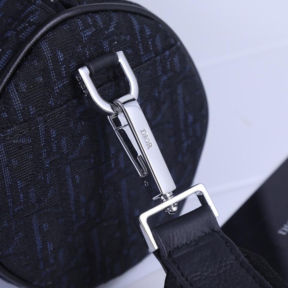 Modern Black Printed Calfskin Shoulder Bag 21x13x13cm