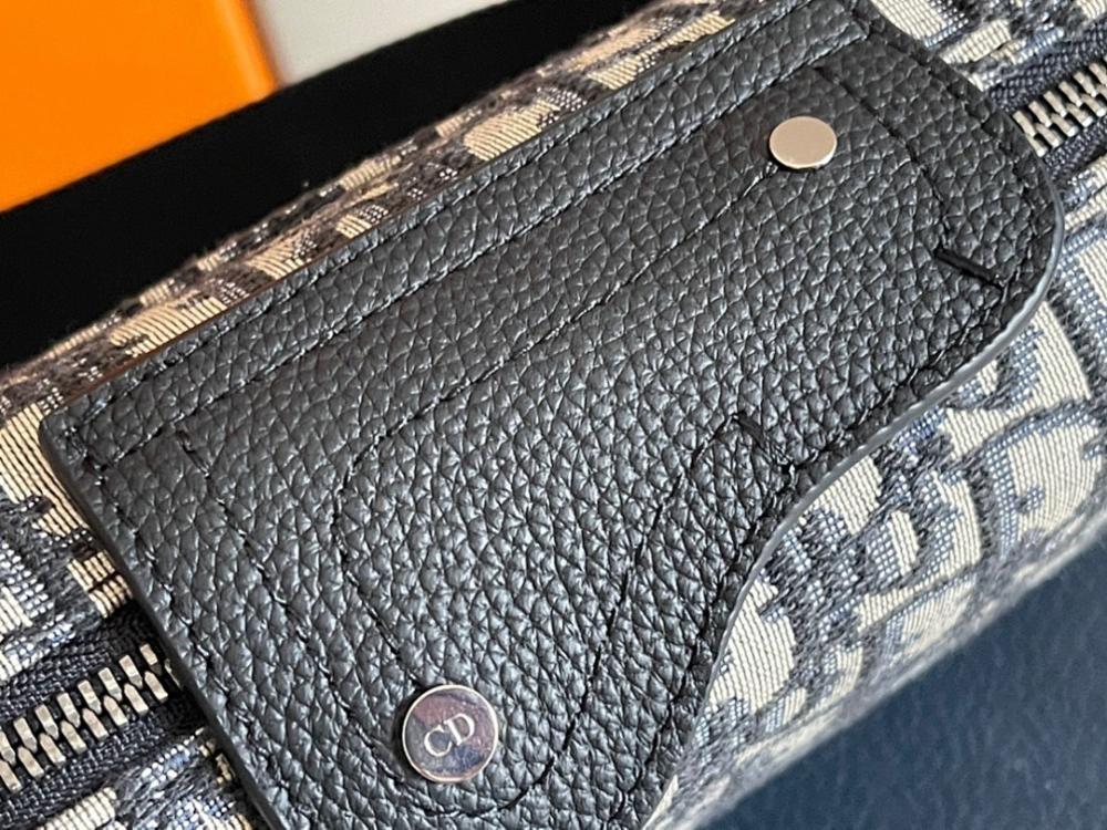 Modern Premium Black Printed Calfskin Shoulder Bag Black/Beige 29x21x7cm