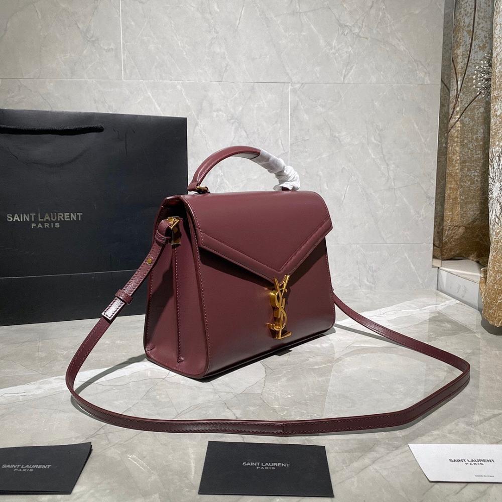 Luxury Brown Leather Top Handle Bag