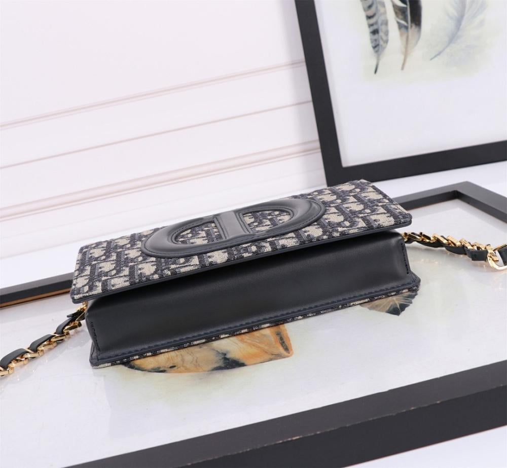 Stylish Refined Printed Leather Shoulder Bag Blue 21x11x5cm