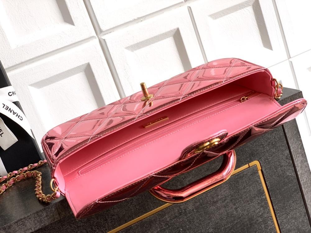 Gold Leather Top Handle Bag Style 620583679