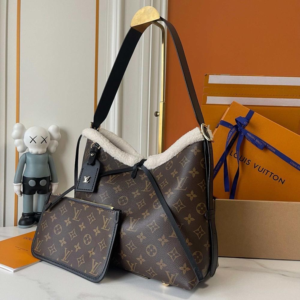 Elegant Stylish Monogram Leather Top Handle Bag 29x24x12cm