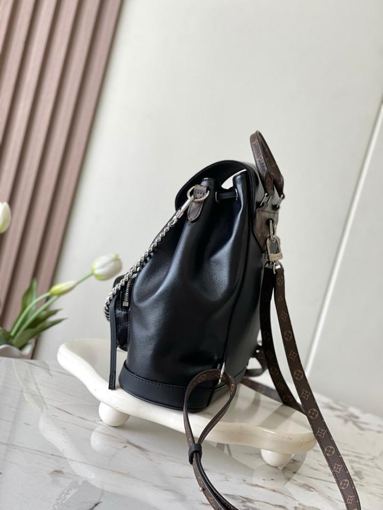 Luxury Stylish Black Leather Bag 28x30x18cm