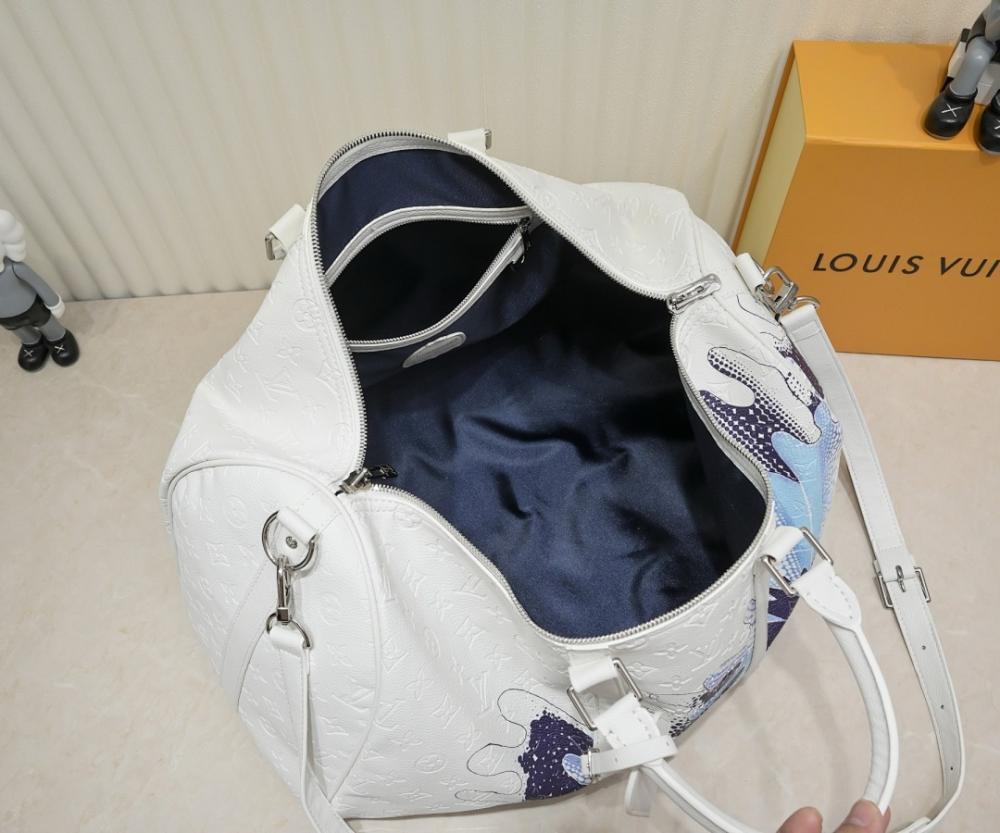 Stylish White Leather Travel Bag
