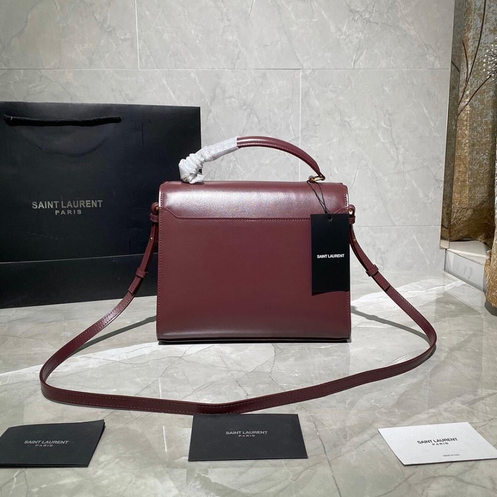 Luxury Brown Leather Top Handle Bag