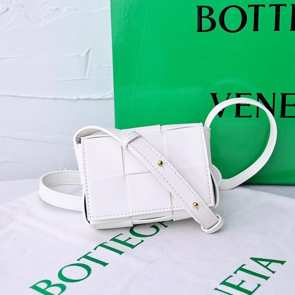 Stylish Refined Leather Crossbody Bag 12x8x4cm