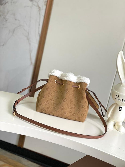 Modern Suede Bucket Bag