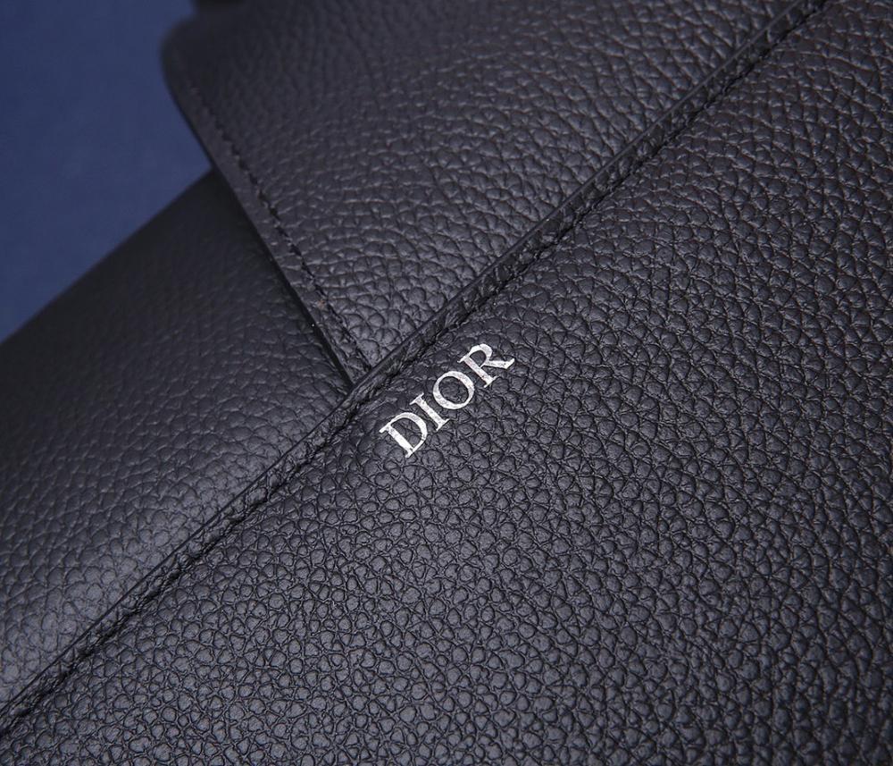 Saddle Black Calfskin Shoulder Bag Black/Beige 34x25.5x5cm