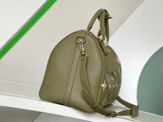 Italian-Inspired Stylish Leather Crossbody Bag Pink 45x27x20cm