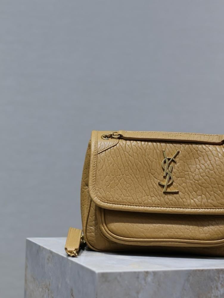 Luxury Gold Leather Shoulder Bag