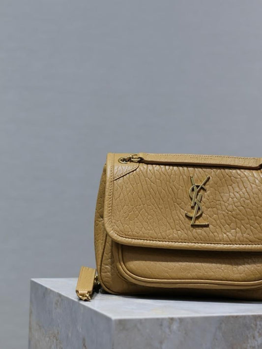 Luxury Gold Leather Shoulder Bag