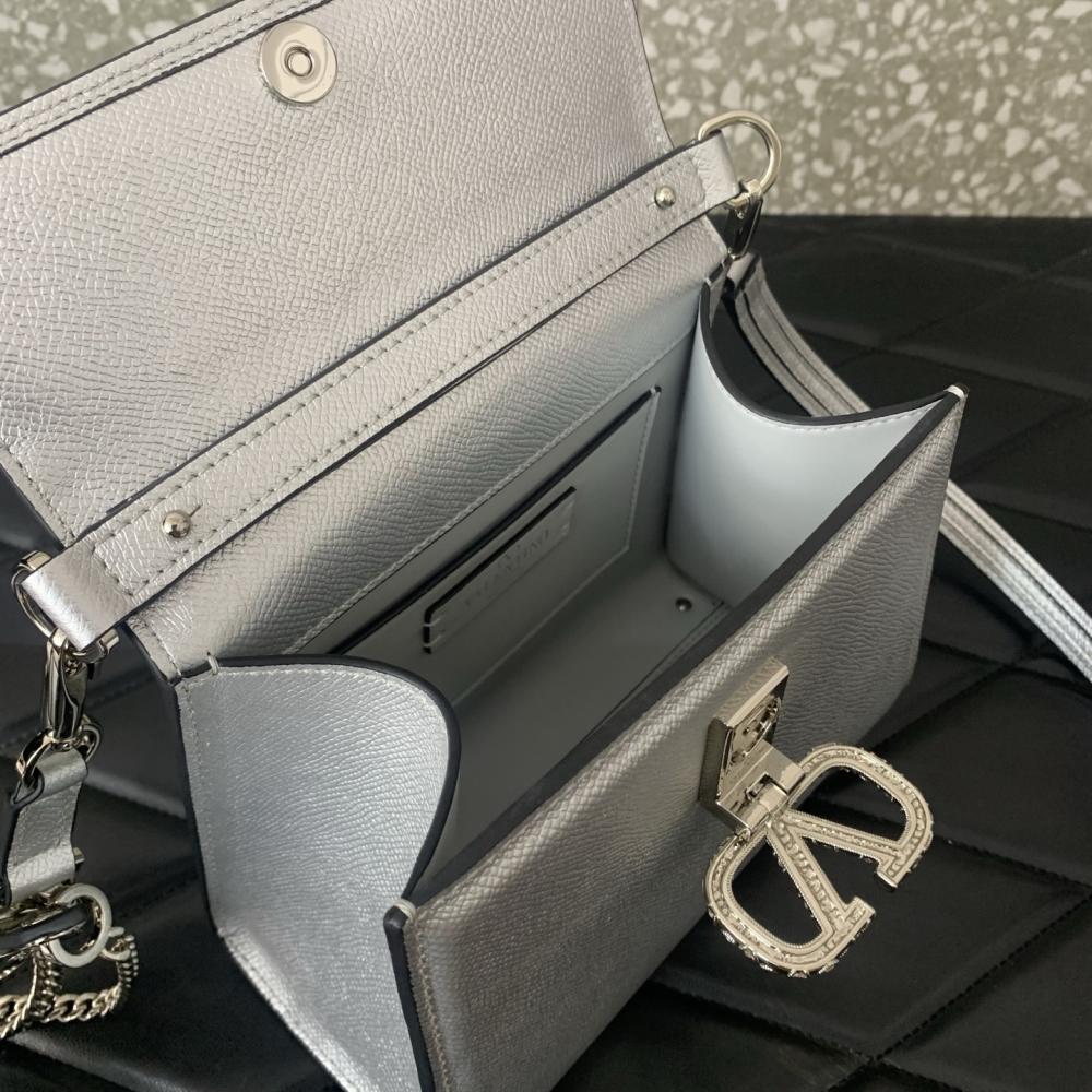 Crystal-Embellished Calfskin Shoulder Bag Style 55600161