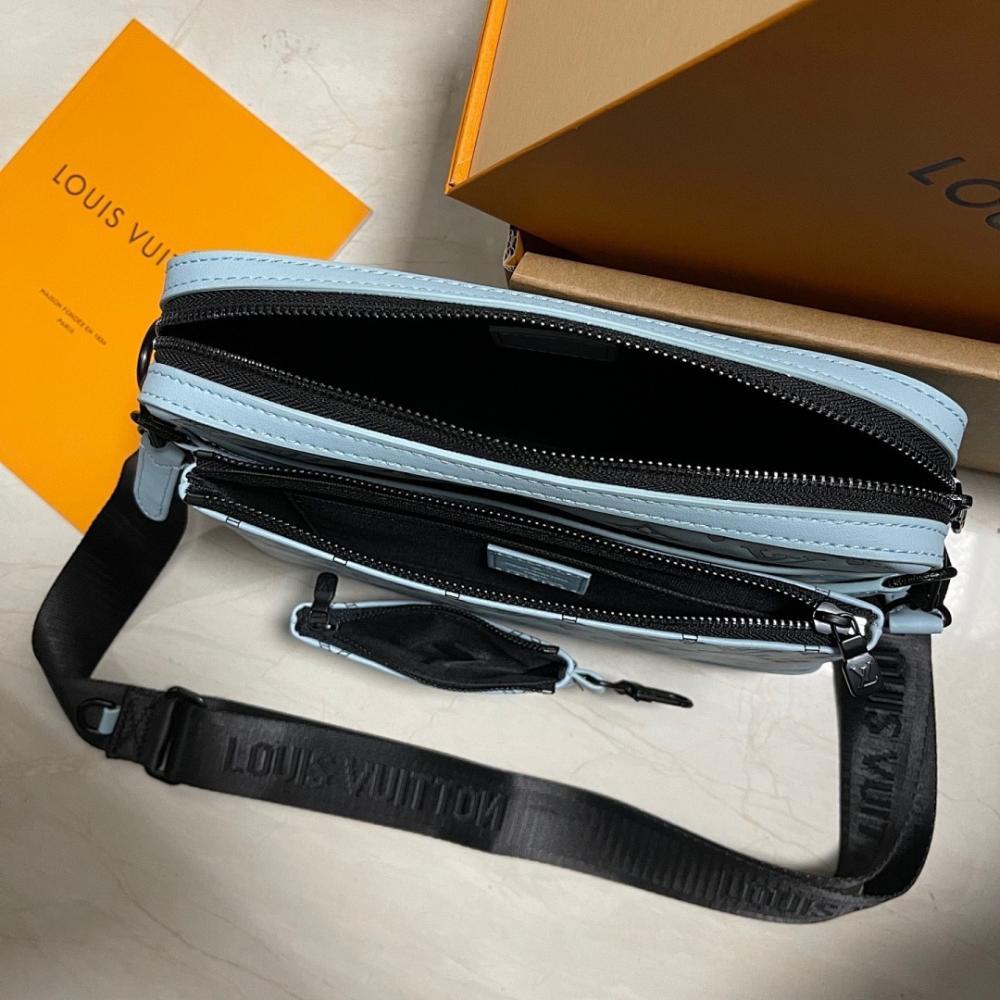 Modern Refined Monogram Leather Shoulder Bag 25x18.5x7cm
