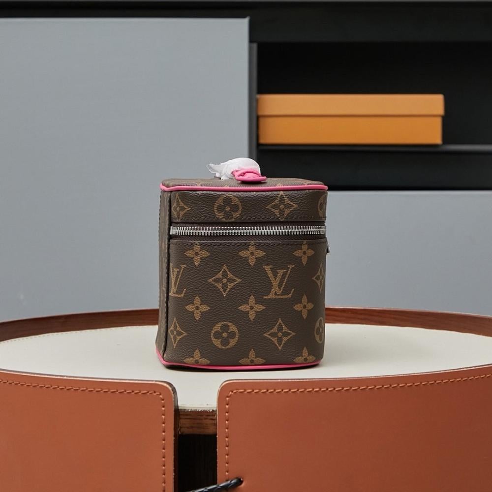 Luxury Stylish Monogram Leather Top Handle Bag 20x13.5x12cm