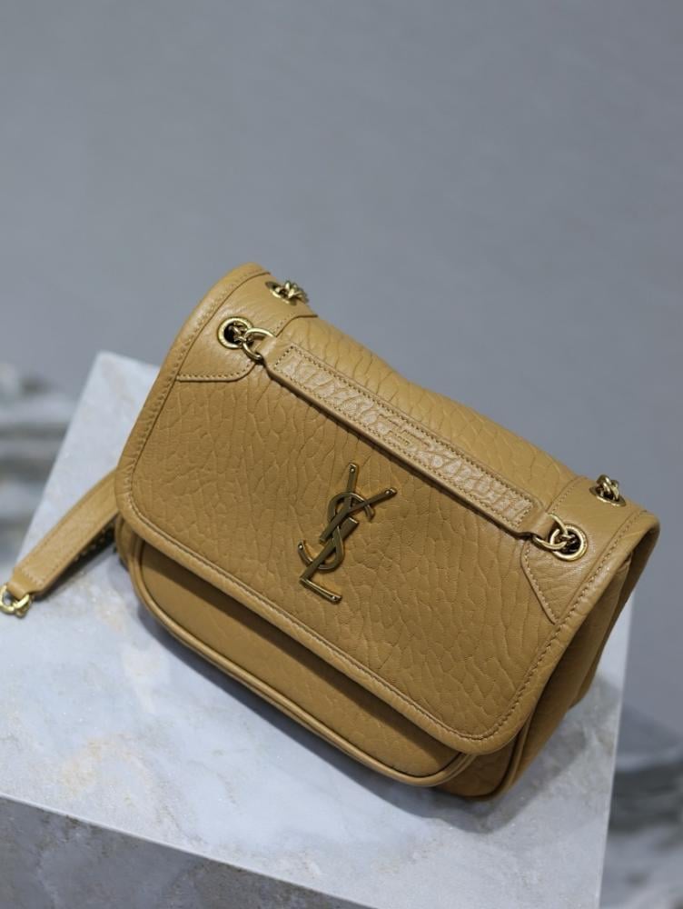 Luxury Gold Leather Shoulder Bag