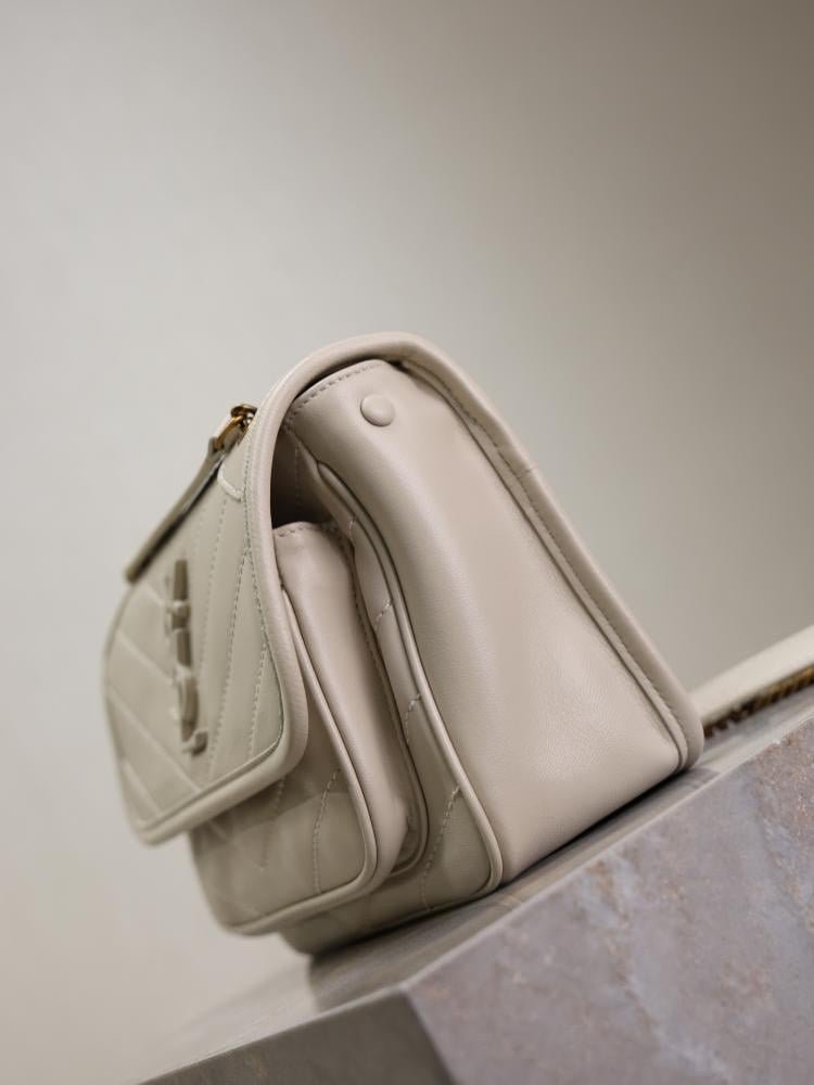 White Leather Top Handle Bag White/Gold
