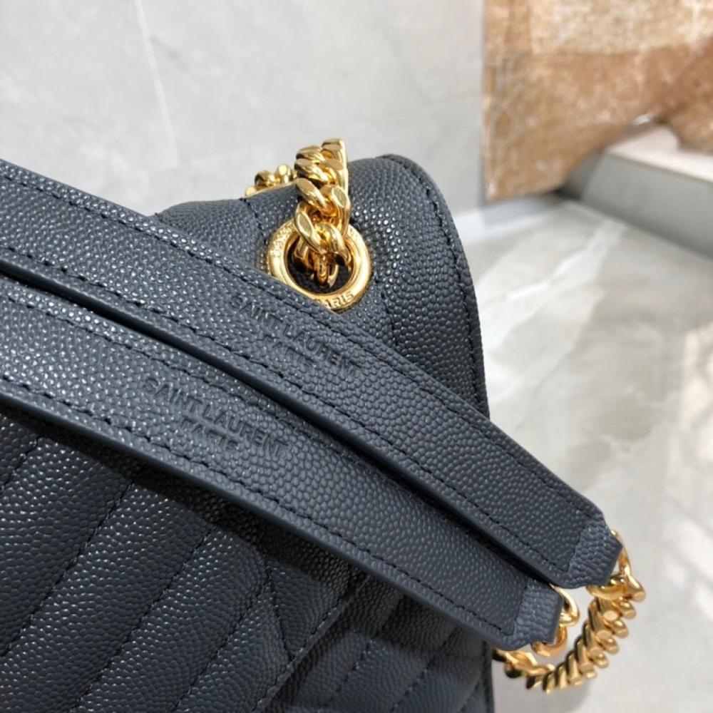 Classic Black Embroidered Leather Shoulder Bag