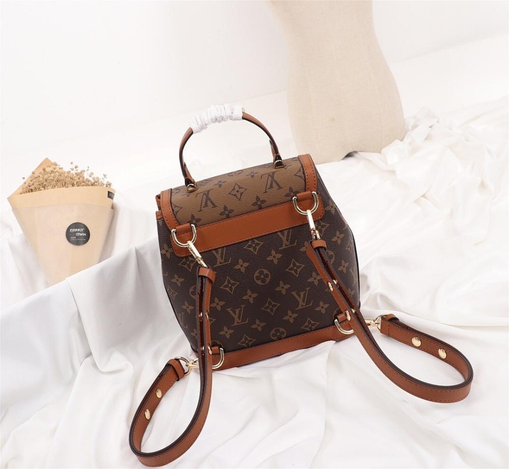 Elegant Stylish Monogram Leather Bag 21x23x12cm