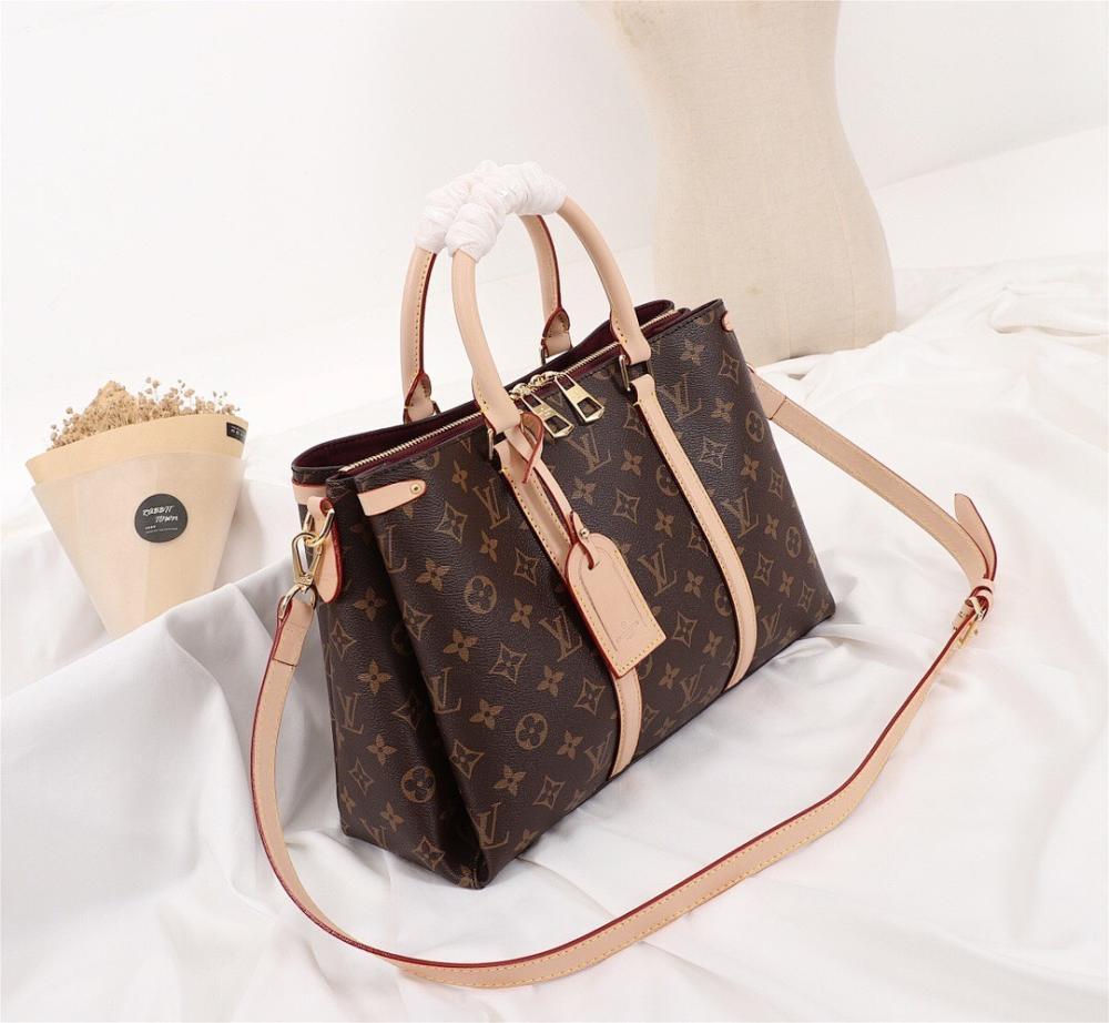 Luxury Premium Monogram Leather Shoulder Bag 36x21x13cm