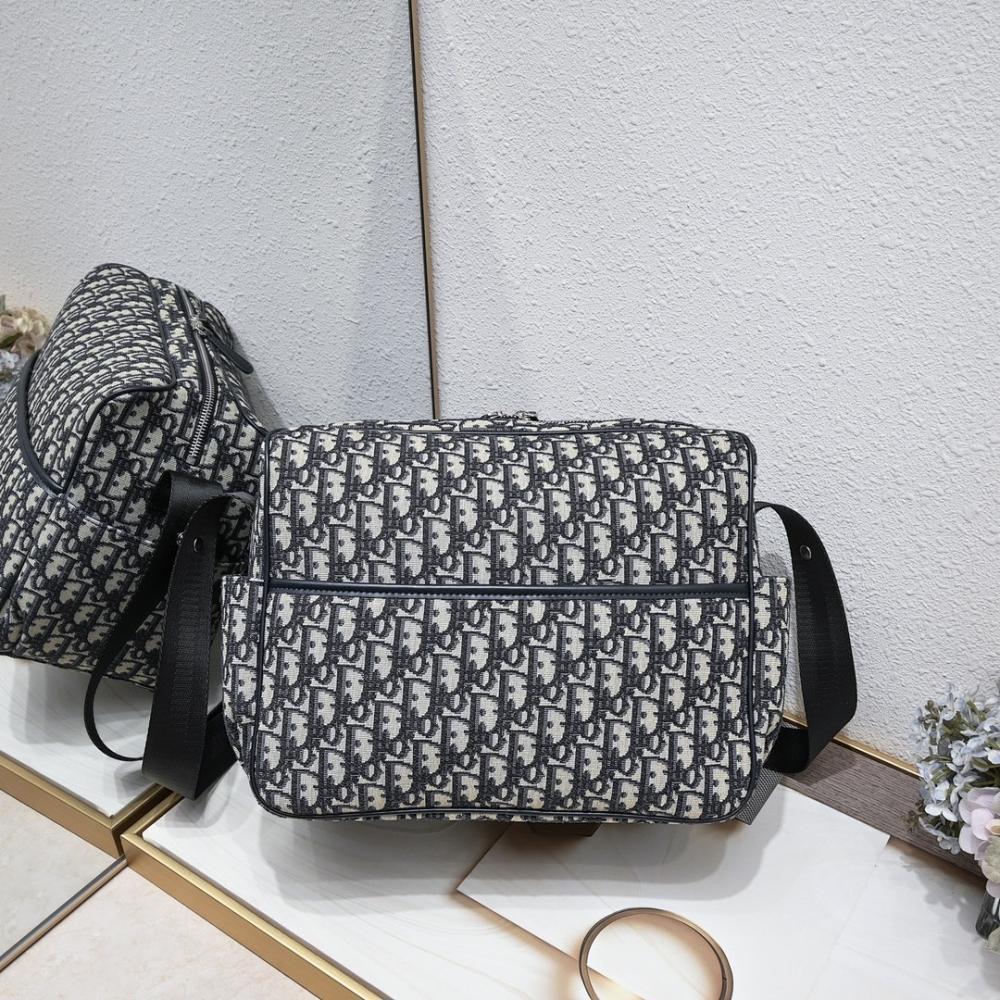 Stylish Refined Printed Leather Shoulder Bag Blue 38x28x16cm