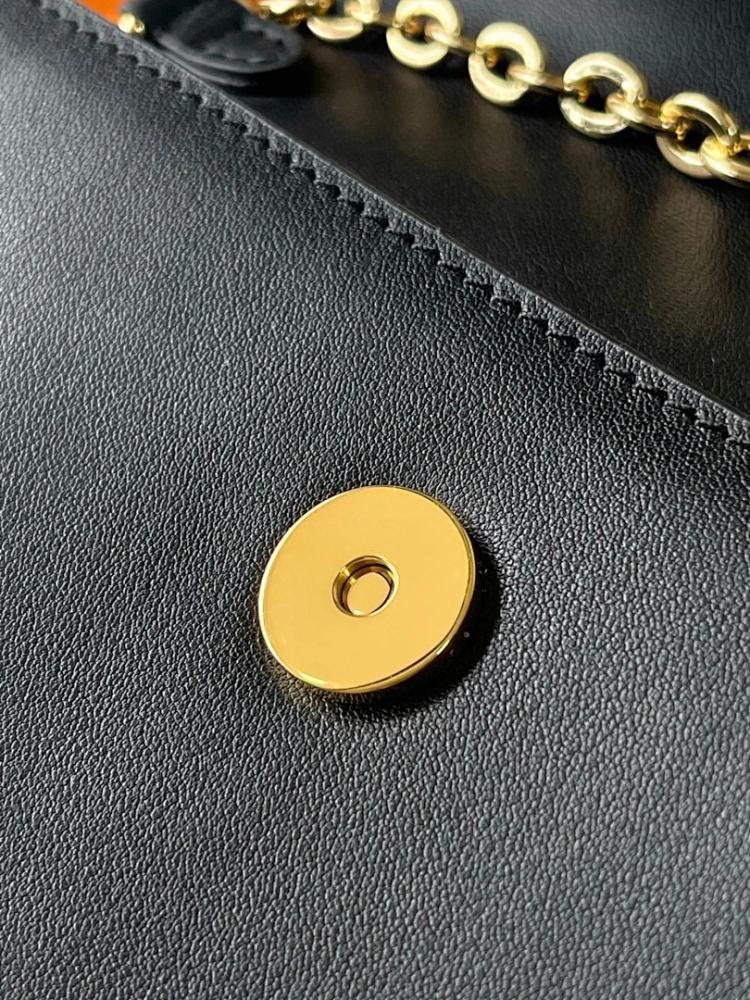 Elegant Monogram Leather Top Handle Bag 20x11.5x4cm