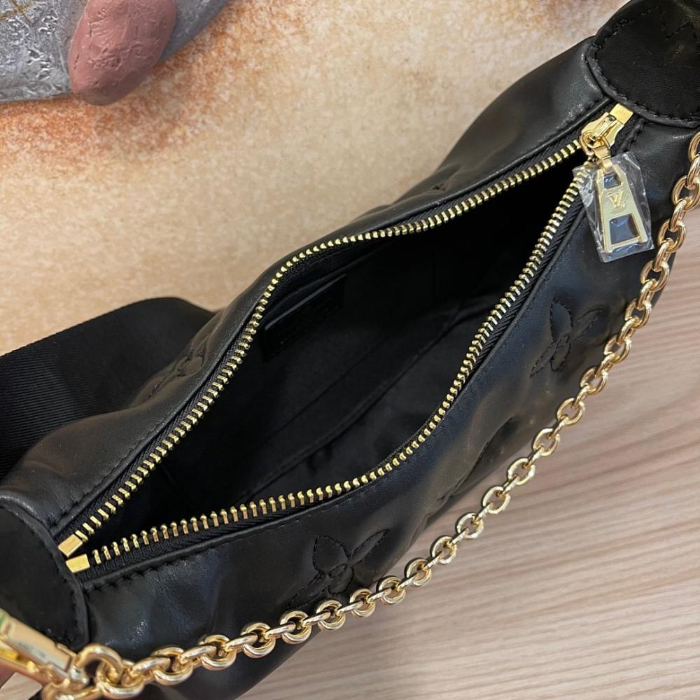 Modern Brown Quilted Leather Crossbody Bag